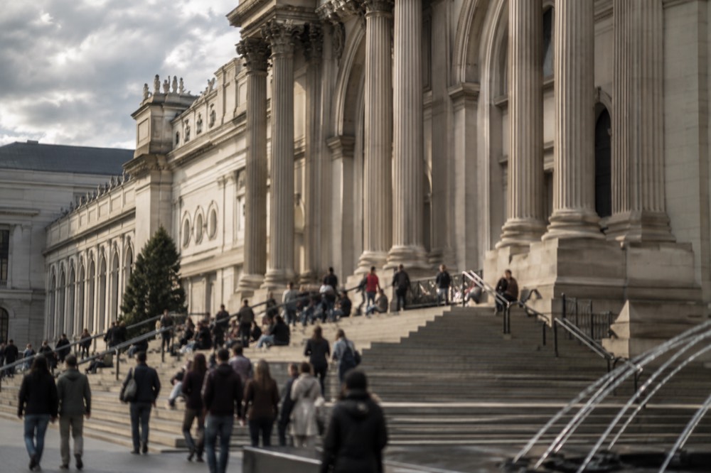 The Fifth Avenue facade of the Metropolitan Museum of Art with its steps and columns