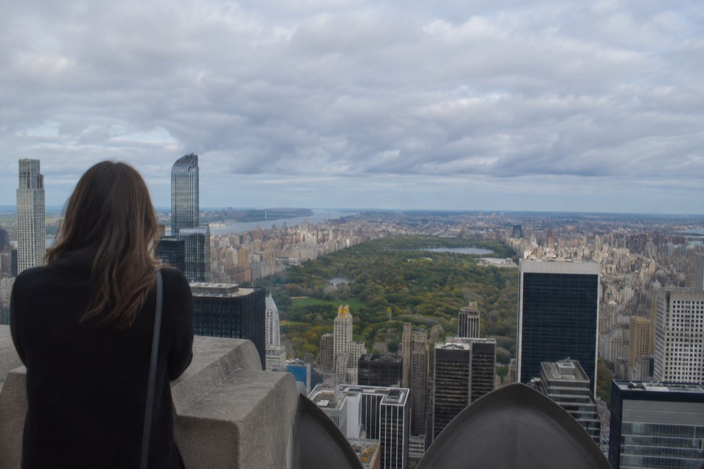 Central Park and the Manhattan skyline seen from Top of the Rock in morning light