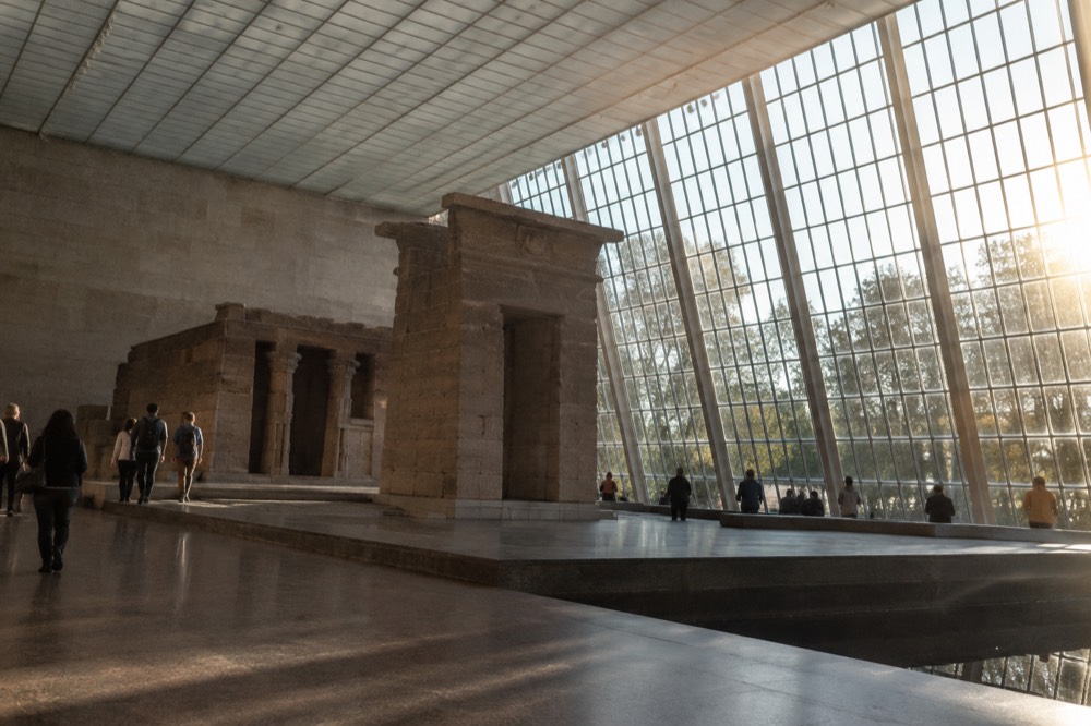 The Temple of Dendur gallery inside the Metropolitan Museum of Art